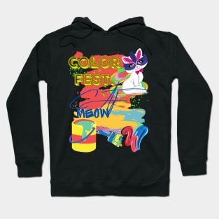 CUTE CAT IN THE COLOR FEST. Hoodie